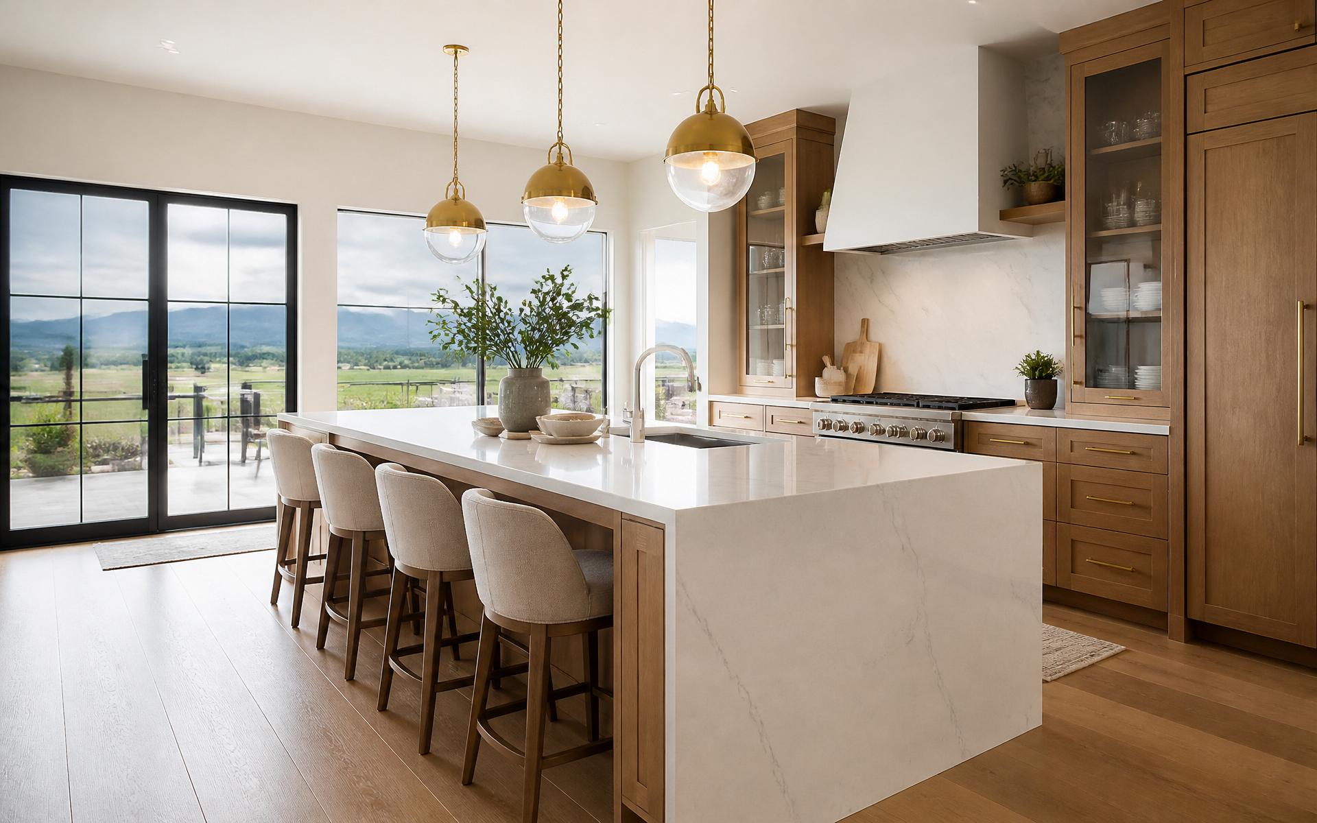 Custom Colorado kitchen remodel with mountain views